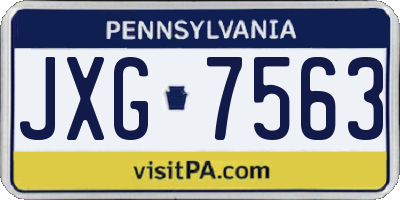 PA license plate JXG7563