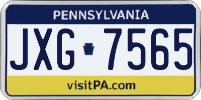 PA license plate JXG7565