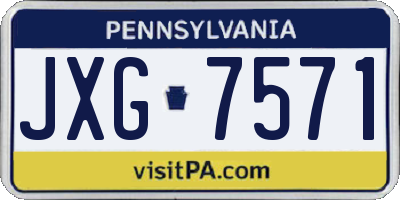 PA license plate JXG7571