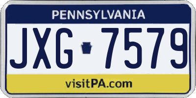 PA license plate JXG7579