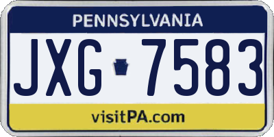 PA license plate JXG7583