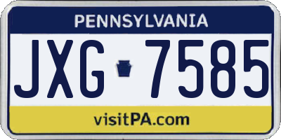 PA license plate JXG7585