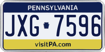 PA license plate JXG7596