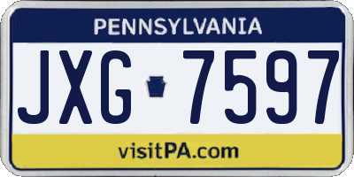 PA license plate JXG7597