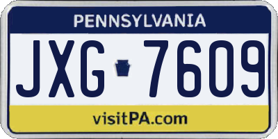 PA license plate JXG7609