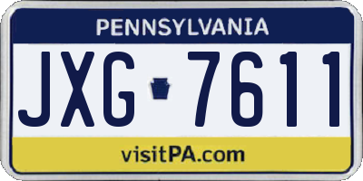 PA license plate JXG7611