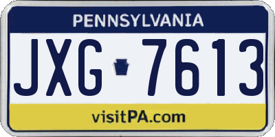 PA license plate JXG7613