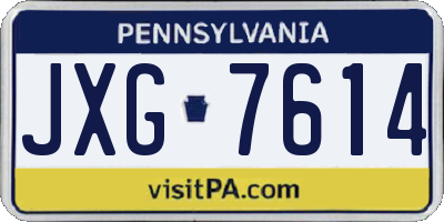 PA license plate JXG7614