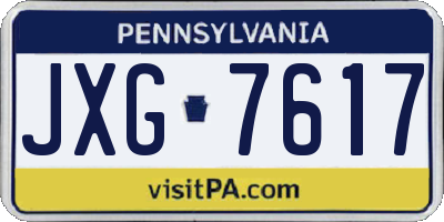 PA license plate JXG7617