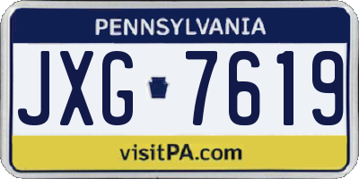 PA license plate JXG7619