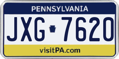 PA license plate JXG7620