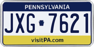 PA license plate JXG7621