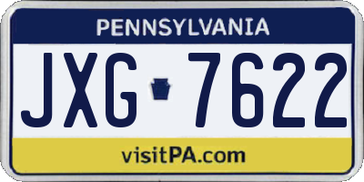 PA license plate JXG7622
