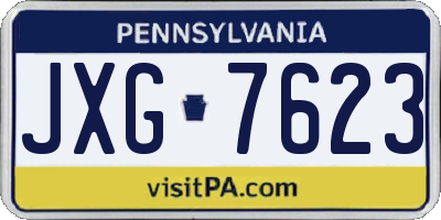 PA license plate JXG7623