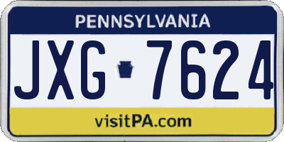 PA license plate JXG7624