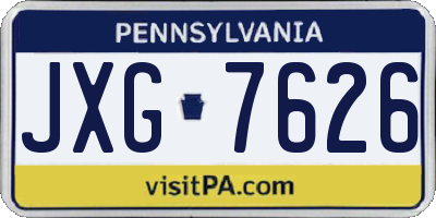 PA license plate JXG7626