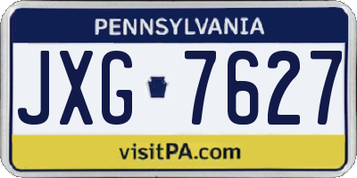 PA license plate JXG7627