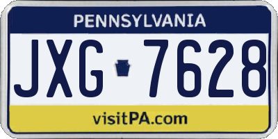 PA license plate JXG7628