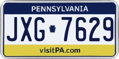 PA license plate JXG7629