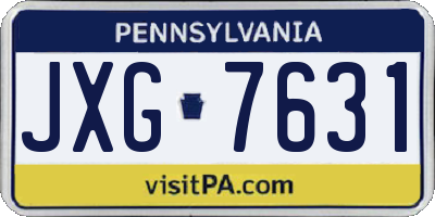 PA license plate JXG7631