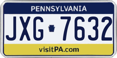 PA license plate JXG7632