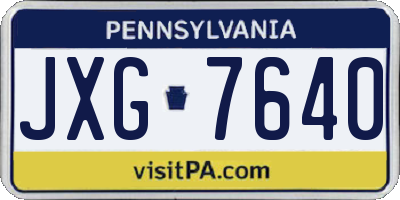 PA license plate JXG7640