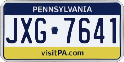 PA license plate JXG7641