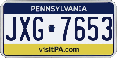 PA license plate JXG7653