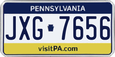 PA license plate JXG7656