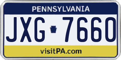 PA license plate JXG7660