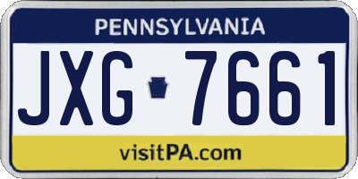 PA license plate JXG7661