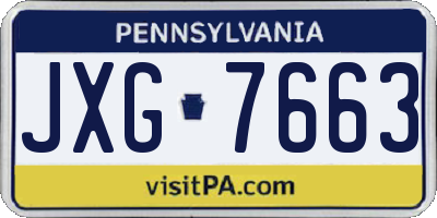 PA license plate JXG7663