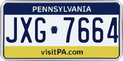 PA license plate JXG7664