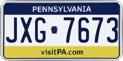 PA license plate JXG7673