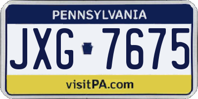 PA license plate JXG7675
