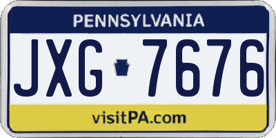 PA license plate JXG7676