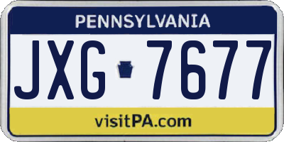 PA license plate JXG7677