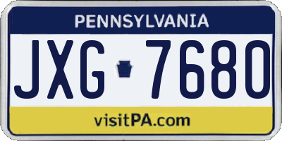 PA license plate JXG7680
