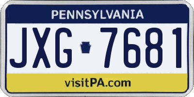 PA license plate JXG7681
