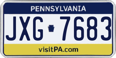 PA license plate JXG7683