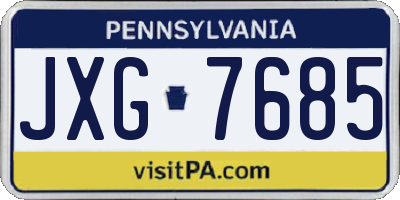 PA license plate JXG7685