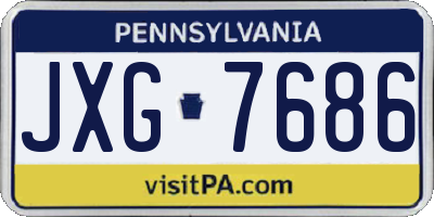 PA license plate JXG7686