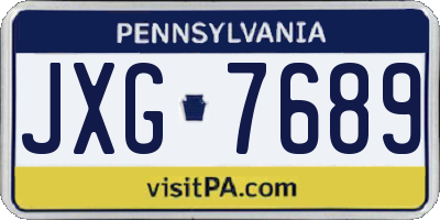 PA license plate JXG7689