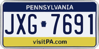 PA license plate JXG7691