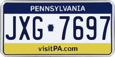 PA license plate JXG7697