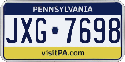PA license plate JXG7698