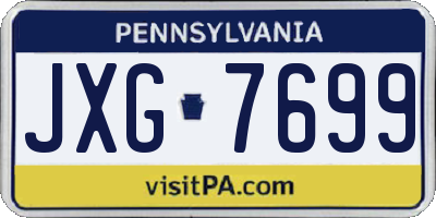 PA license plate JXG7699