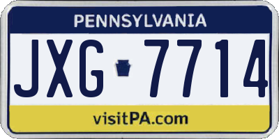 PA license plate JXG7714