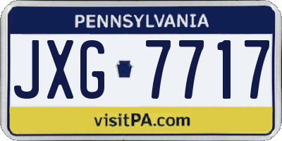 PA license plate JXG7717