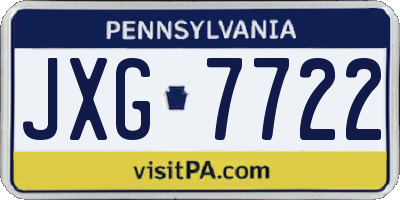 PA license plate JXG7722